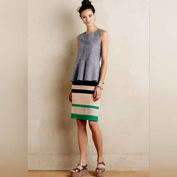 Anthropologie Harlyn Parfait Colorblock Knee-Length Pencil Skirt Size S NWT - Picture 1 of 12